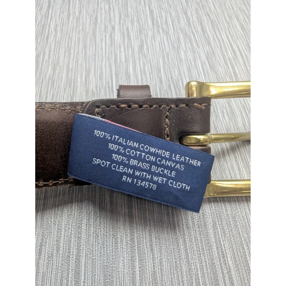 Vineyard Vines University of Chicago Club Belt Mens 38 Leather Canvas Maroons